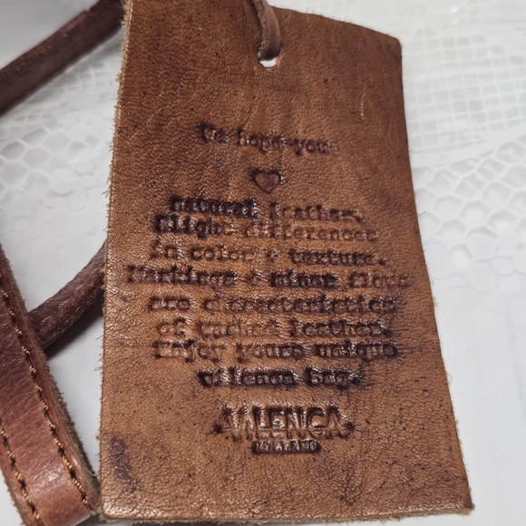 Vilenca Holland Genuine Cognac Brown Leather Crossbody Bay Purse Boho Chic - Picture 9 of 14